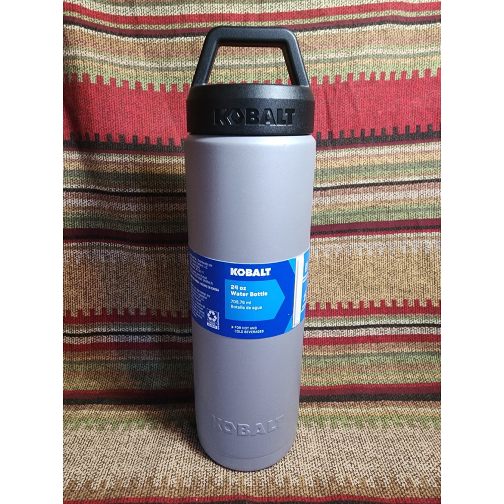 Kobalt Water Bottle 24‎ oz Heavy Duty Metal Gray NEW Hot Or Cold